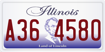 IL license plate A364580