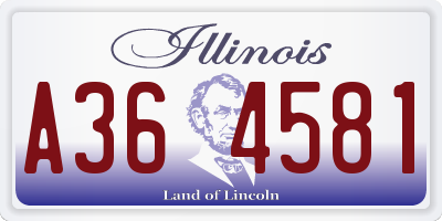 IL license plate A364581