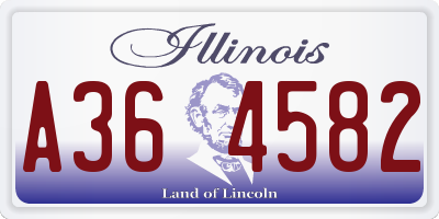 IL license plate A364582