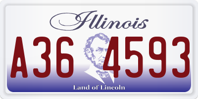 IL license plate A364593