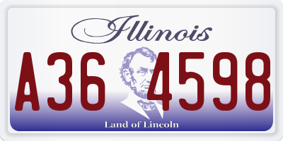 IL license plate A364598