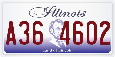 IL license plate A364602