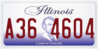IL license plate A364604