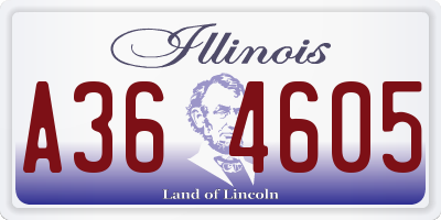 IL license plate A364605