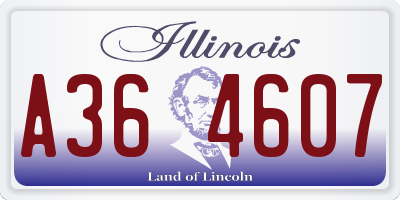 IL license plate A364607
