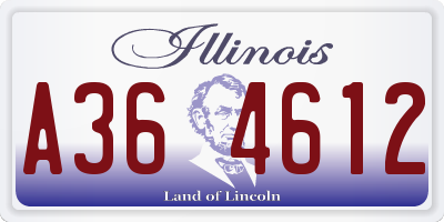 IL license plate A364612