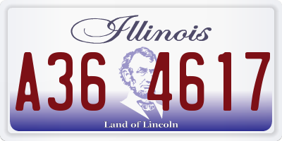 IL license plate A364617