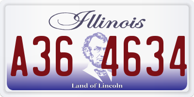 IL license plate A364634