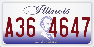 IL license plate A364647