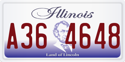 IL license plate A364648