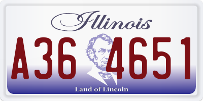 IL license plate A364651