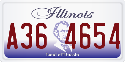 IL license plate A364654