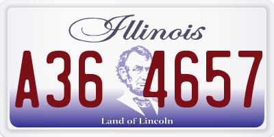 IL license plate A364657