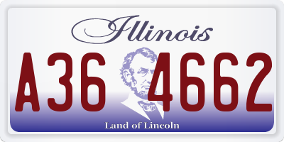 IL license plate A364662