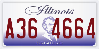 IL license plate A364664
