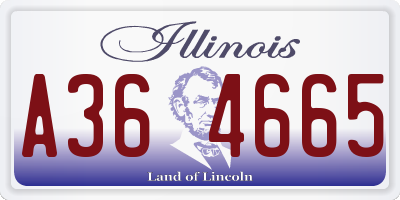 IL license plate A364665