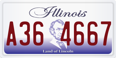 IL license plate A364667