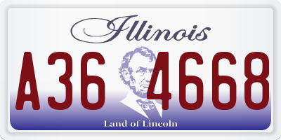 IL license plate A364668