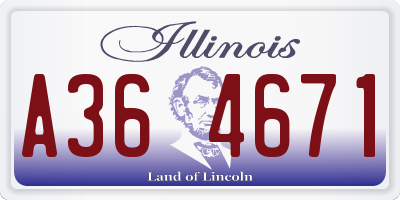 IL license plate A364671