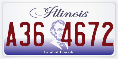 IL license plate A364672