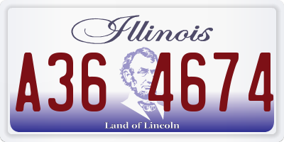 IL license plate A364674
