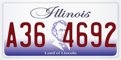 IL license plate A364692
