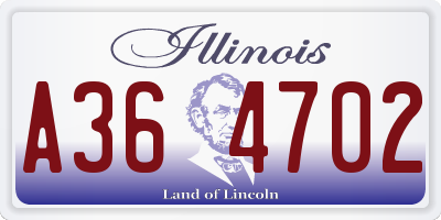IL license plate A364702