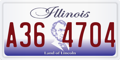 IL license plate A364704