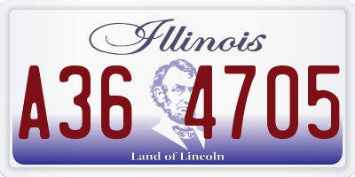 IL license plate A364705