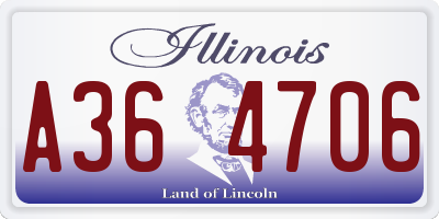 IL license plate A364706