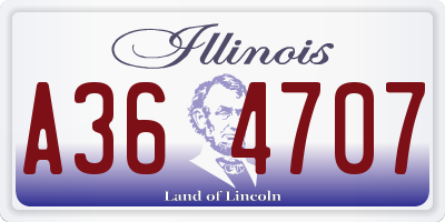 IL license plate A364707