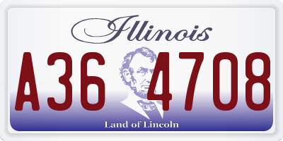 IL license plate A364708