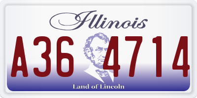IL license plate A364714