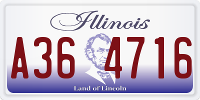 IL license plate A364716