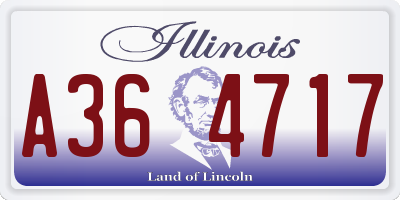 IL license plate A364717