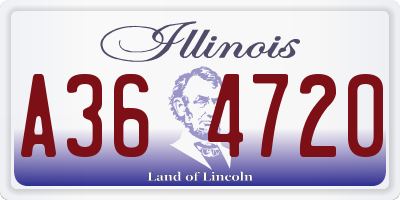 IL license plate A364720
