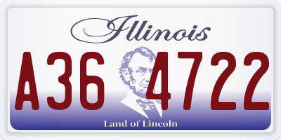 IL license plate A364722