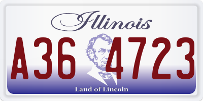 IL license plate A364723