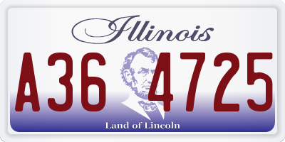 IL license plate A364725