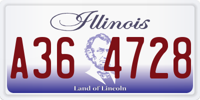 IL license plate A364728