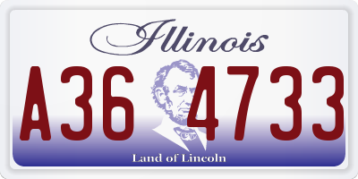 IL license plate A364733