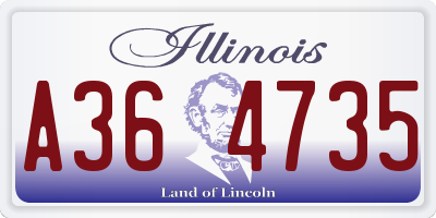 IL license plate A364735