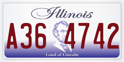 IL license plate A364742
