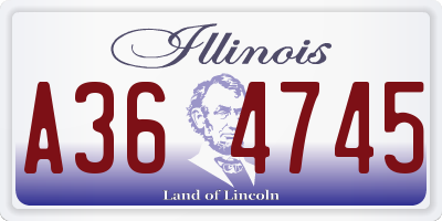 IL license plate A364745