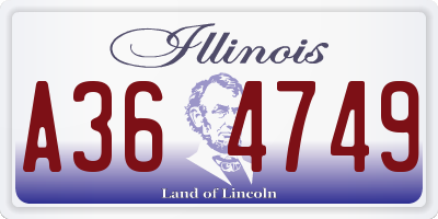 IL license plate A364749