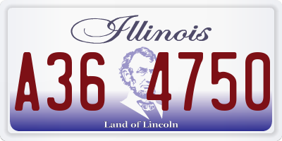 IL license plate A364750