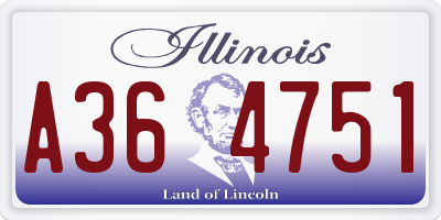 IL license plate A364751