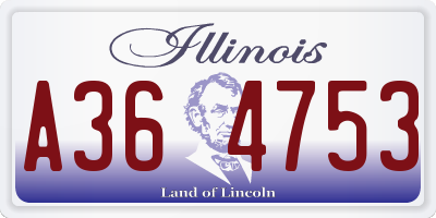 IL license plate A364753