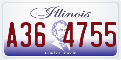 IL license plate A364755