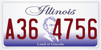 IL license plate A364756